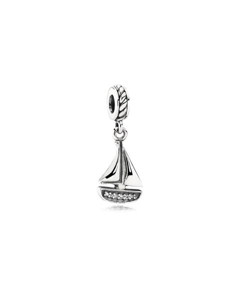 Pandora Sailboat Pendant Joia Conta Pendente Pulseira Mulher 791138CZ Pandora Sailboat Pendant Joia Conta Pendente Pulseira Mulher 791138CZ