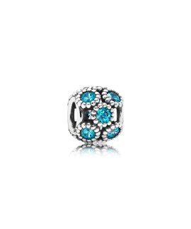 Pandora Teal openwork sparkling circles Joia Conta Mulher 791296MCZ