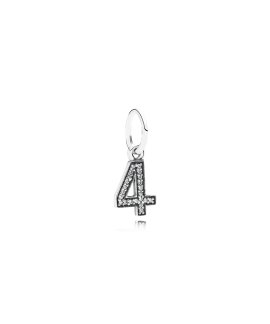 Pandora Number 4 Pendant Joia Conta Pendente Pulseira Mulher 791342CZ