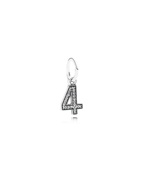 Pandora Number 4 Pendant Joia Conta Pendente Pulseira Mulher 791342CZ Pandora Number 4 Pendant Joia Conta Pendente Pulseira Mulher 791342CZ