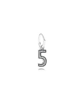 Pandora Number 5 Pendant Joia Conta Pendente Pulseira Mulher 791343CZ