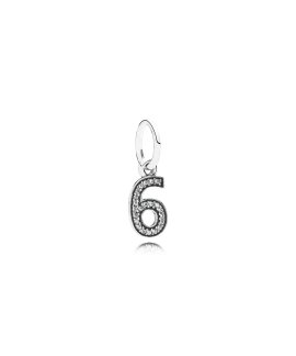 Pandora Number 6 Pendant Joia Conta Pendente Pulseira Mulher 791344CZ