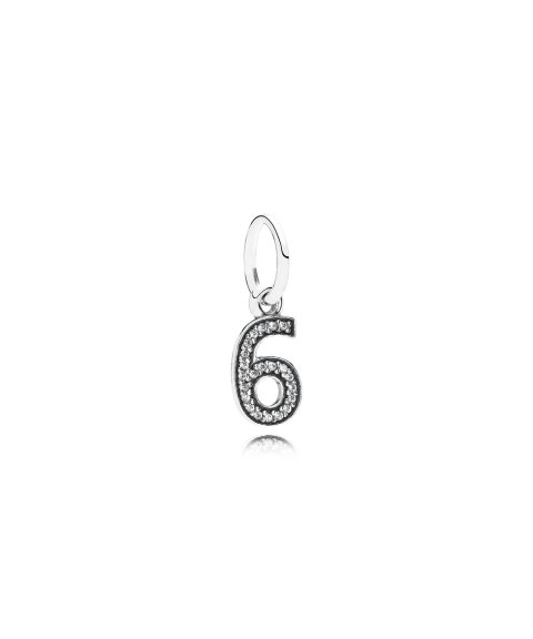 Pandora Number 6 Pendant Joia Conta Pendente Pulseira Mulher 791344CZ Pandora Number 6 Pendant Joia Conta Pendente Pulseira Mulher 791344CZ