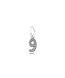 Pandora Number 9 Pendant Joia Conta Pendente Pulseira Mulher 791347CZ