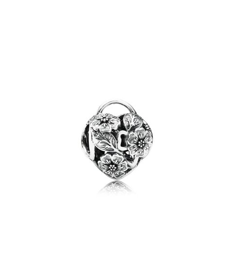 Pandora Floral Heart Padlock Openwork Joia Conta Mulher 791397