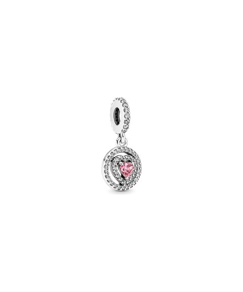 Pandora Sparkling Double Halo Heart Joia Conta Pendente Pulseira Mulher 791476C01