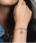 Pandora Sparkling Double Halo Heart Joia Conta Pendente Pulseira Mulher 791476C01