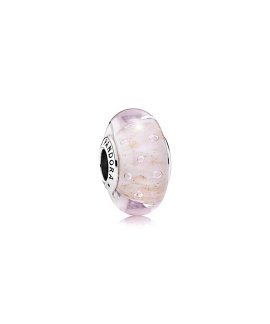 Pandora Pink Glitter Glass Joia Conta Mulher 791670