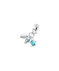 Pandora Fish, Sea Turtle and Conch Triple Joia Conta Pendente Pulseira Mulher 791697C01