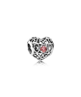 Pandora January Signature Heart Birthstone Joia Conta Mulher 791784GR