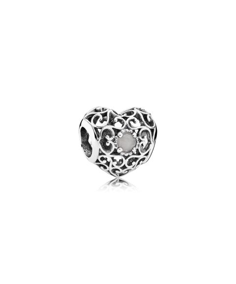 Pandora June Signature Heart Birthstone Joia Conta Mulher 791784MSG