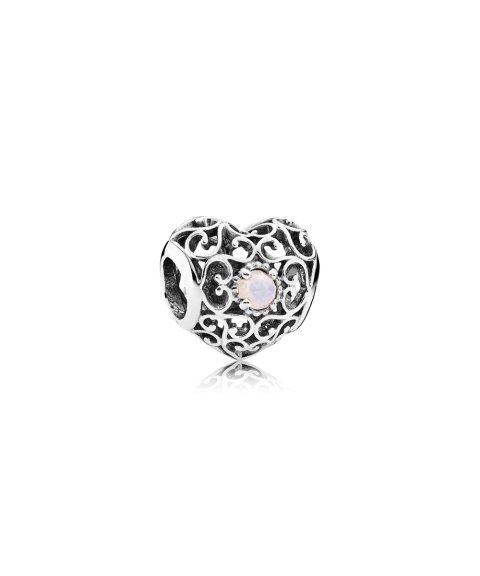 Pandora October Signature Heart Birthstone Joia Conta Mulher 791784NOP