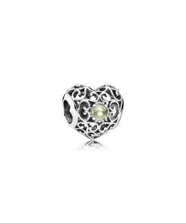 Pandora August Signature Heart Birthstone Joia Conta Mulher 791784PE