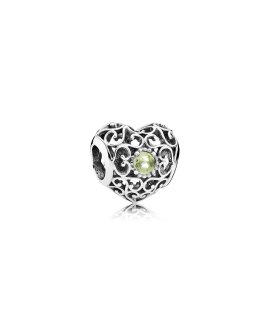 Pandora August Signature Heart Birthstone Joia Conta Mulher 791784PE