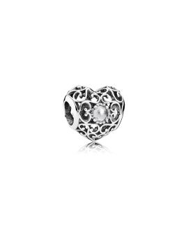 Pandora April Signature Heart Birthstone Joia Conta Mulher 791784RC