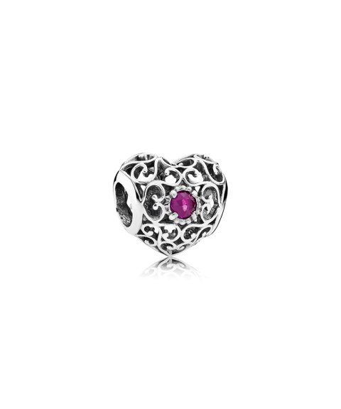 Pandora July Signature Heart Birthstone Joia Conta Mulher 791784SRU