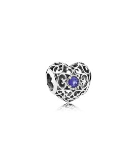 Pandora September Signature Heart Birthstone Joia Conta Mulher 791784SSA