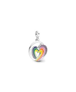 Pandora ME Rainbow Heart of Freedom Medallion Joia Conta Pendente Pulseira Mulher 791793C01