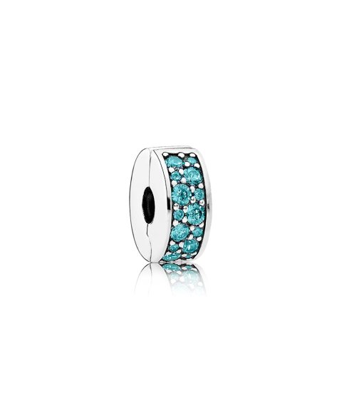 Pandora Teal Shining Elegance Joia Conta Clip Mulher 791817MCZ