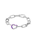 Pandora ME Bright Purple Styling Heart Connector Joia Link Mulher 791973C01