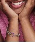 Pandora ME Bright Purple Styling Heart Connector Joia Link Mulher 791973C01