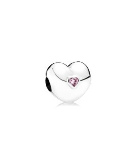 Pandora Pink Steady Heart Joia Conta Mulher 791981PCZ