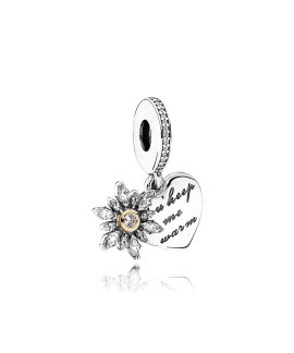 Pandora Snowflake Heart Joia Conta Pendente Pulseira Mulher 792012CZ