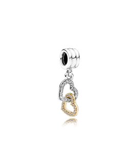 Pandora Interlocked Hearts Joia Conta Pendente Pulseira Mulher 792068CZ