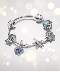 Pandora Celestial Shooting Star Heart Double Joia Conta Pendente Pulseira Mulher 792356C01