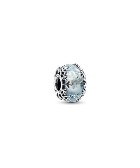 Pandora Winter Blue Snowflake Murano Joia Conta Mulher 792377C00