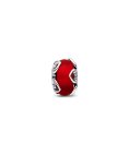 Pandora Frosted Red Murano Glass and Hearts Joia Conta Mulher 792497C01