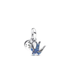 Pandora Sparkling Swallow and Quote Joia Conta Pendente Pulseira Mulher 792570C01