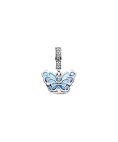 Pandora Blue Murano Glass Butterfly Joia Conta Pendente Pulseira Mulher 792698C01