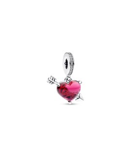 Pandora Red Heart and Arrow Joia Conta Pendente Pulseira Mulher 793085C01