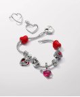 Pandora Red Heart and Keyhole Joia Conta Pendente Pulseira Mulher 793119C01