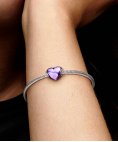 Pandora Metallic Purple Heart Joia Conta Mulher 793337C01