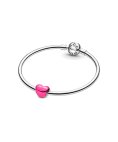 Pandora Metallic Pink Heart Joia Conta Mulher 793337C03