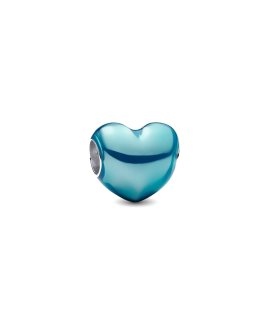 Pandora Metallic Sky Blue Heart Joia Conta Mulher 793337C06