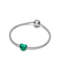 Pandora Metallic Green Heart Joia Conta Mulher 793337C07