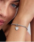 Pandora Engravable Heart Pink Stone Joia Conta Pendente Pulseira Mulher 793926C02