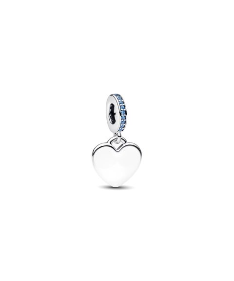 Pandora Engravable Heart Blue Stone Joia Conta Pendente Pulseira Mulher 793926C03