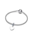 Pandora Engravable Heart Blue Stone Joia Conta Pendente Pulseira Mulher 793926C03