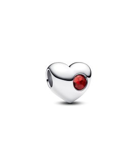 Pandora Engravable Red Stone Heart Joia Conta Mulher 794161C01