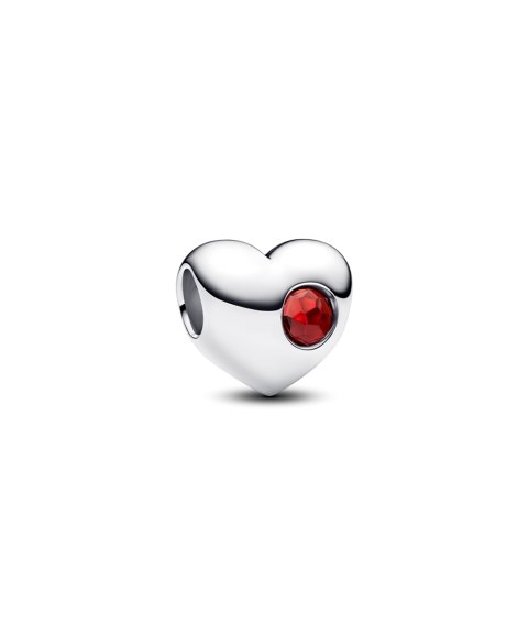 Pandora Engravable Red Stone Heart Joia Conta Mulher 794161C01