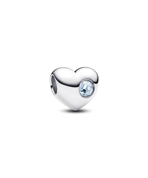 Pandora Engravable Sea Aqua Blue Stone Heart Joia Conta Mulher 794161C03