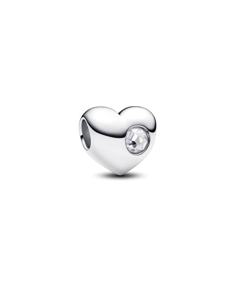 Pandora Engravable Clear Stone Heart Joia Conta Mulher 794161C04