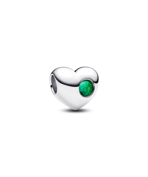 Pandora Engravable Green Stone Heart Joia Conta Mulher 794161C05