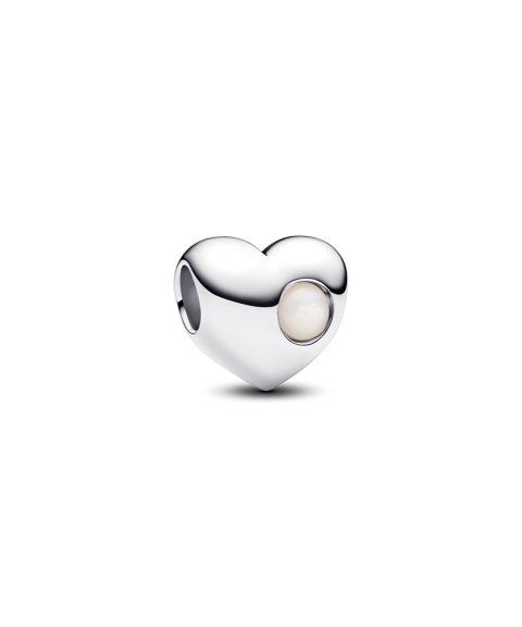 Pandora Engravable White Stone Heart Joia Conta Mulher 794161C06