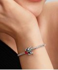 Pandora Disney Stitch with Red Murano Glass Rose Joia Conta Mulher 794378C01