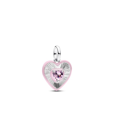 Pandora ME Radiating Pink Heart Medallion Joia Conta Pendente Pulseira Mulher 794409C01